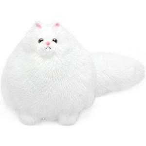 Winsterch Stuffed Animal Plushie Cat Stuffed Animal, Cute Soft Plush Cat Animals, White Stuffed Cat, Birthday for Kids, Boys, Girls, Fat Cat Stuffed Toy (White, 10 Inches)