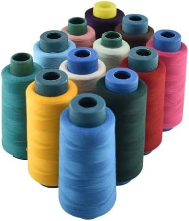 12 Color Sewing Machine Thread 40S/2 2500 Yard Per Overlock Cone Polyester Sewing Threads for Sewing Quilting Machines, DIY Sewing, Hand Embroidery, Serger