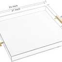 Extra Large Clear Acrylic Serving Tray (2121 Inches) with Gold Handles Spill Proof Acrylic Over Size Big Decorative Tray Organiser for Ottoman Coffee Table Countertop