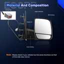 ECCPP Passenger Side Mirror, Right Rear View Mirror fit 2003-2013 for Ford E-150 E-250 2004-2013 for Ford E-350 E-450 Super Duty E-450 Power Manual Folding