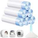  Cat Litter Bags 120 Count, 21.65"x11.8" Drawstring Close Litter Box Liners for Automatic Litter Box, Thick Cat Poop Bags, Easy to Clean, Heavy Duty Robot Bag for Self-Cleaning Box