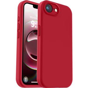 Vooii Compatible with iPhone 16e Case, Liquid Silicone Upgrade [Camera Protection] [Soft Anti-Scratch Microfiber Lining] Shockproof Phone Case for iPhone 16e 6.1 inch - Red