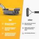 HOUSE AGAIN Grill Brush Bristle Free, 304 Stainless Steel Food-Grade Brush Head with Scraper, Safe BBQ Outdoor Grill Cleaning Brush Strong Barbecue Brush Cleaner Non Wire for Grill Grate/Wooden Handle