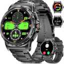 Military Smart Watch for Men(Answer/Dial Calls),1.46'' AMOLED Touchscreen/5ATM Waterproof/120+ Sports Modes Fitness Watch with Blood Pressure/Heart Rate/SpO2/Pedometer for Android/iOS Smartwatch