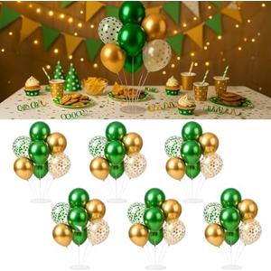 6pcs Balloon Stands Kit Table Centerpiece Table Decorations for Anniversary Birthday Wedding Graduation Retirement Party Decorations (Green Gold)