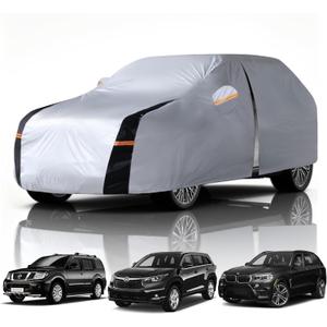 SUV Cover 100% Waterproof All Weather, 10 Layers Outdoor Car Covers for Automobiles - Sun & Rain Protector. Custom Fit Highlander, Honda Pilot, GMC Acadia, Pathfinder, Atlas, etc. S3 (See Size Chart) (SUV/JeepGift: Storage Bag/Towel)