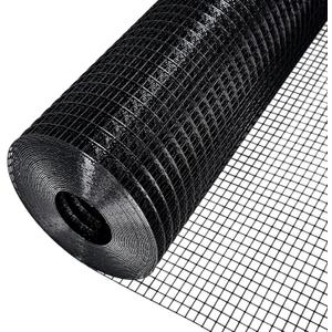 Black Hardware Cloth 48 in × 100 ft, 19 Gauge 1/2 inch Black PVC Vinyl Coated Welded Wire Fence Supports Poultry Netting Chicken Coop Cover Wire Fencing