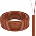 Buryeah Thermostat Wire Bell Wire Solid Copper Cable 18 Gauge ETL, Power Circuit Cable Moisture, Heat and UV Resistant for Low Voltage Applications Use(18/2,25 ft)