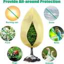 Plant Covers Freeze Protection, 2 Pack 47'' 71'' Beige Frost Cloths Blankets with Zipper Drawstring Shrub Tree Covers for Winter Outdoor Plants Freeze Protection