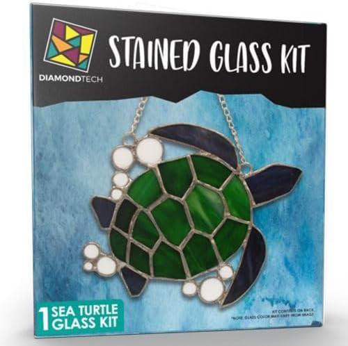 Sea Turtle Pre-Cut Stained Glass Kit-Make Your own Beautiful Glass Project.