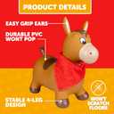 Waddle Bouncy Animal Hopper - Inflatable Hopping Animals, Indoors and Outdoors Fun, Pump Included, Riding Toys for Boys and Girls Ages 2 Years and Up, Brown Horse