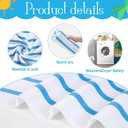 Redbaker 16 Packs 28 x 59 Inches Oversized Stripes Beach Towel Bulk Extra Large Pool Towels Set Microfiber Quick Dry Swim Towel Blanket for Women Men Adult Bath Travel(Classic Color)
