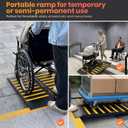 3FT Portable Wheelchair Ramp with Handle, Non-Slip Aluminum Ramps for Wheelchairs for Home, Folding Handicap Wheelchair Ramp for Doorways, Thresholds, Steps, Curbs, Stairs, 800 LBS Capacity