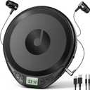 Portable CD Player with Headphones KOVCDVI CD Player Portable for Car with Anti-Skip & Shockproof,CD Discman with LCD Display,AUX Cable and Earphone for Sport Home Outdoor (Black)