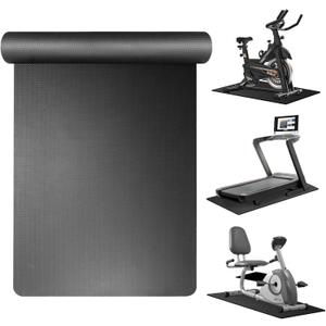 Treadmill Mat Compatible with Peloton Bike, 6mm Thick Exercise Bike Mat for Treadmill and Row Protect Hardwood Floor Carpet (36" X 72")