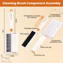 3-in-1 Pet Hair Remover Tool: Soft Dust Brush, Lint Roller for Clothes & Bench Brush with 180° Adjustable Handle, Pet Hair Removal for Dog/Cat Hair on Clothes, Bed, Sofa (White, One Size)