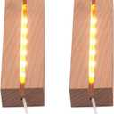 2Pcs 6" Wooden LED Light Display Stand Base,Rectangle Wood Led Light Base Wooden Lamp Base for Display Photos Acrylic Pictures Plexiglass Crystal Resin Craft Art -Warm Light
