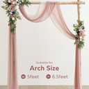 Ling's moment Pink Blue Artificial Wedding Arch Flowers Kit Pack of 4, 2pcs Hanging Flower Arrangement 2pcs Chiffon Drapes Ceremony Reception Fake Rose Arbor Backdrop Floral Party Outdoor Decorations