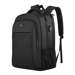 MATEIN Business Laptop Backpack, 15.6 Inch Travel Laptop Bag Rucksack with USB Charging Port, Water-Resistant Bag Daypack for Work College Computer Men Women Backpack, Black