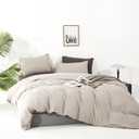 Luxlovery Beige Khaki Comforter Cal King Cream Bedding Set California King Oatmeal Solid Beige Coffee Blanket Quilts Soft Breathable Cream Taupe Comforter Set