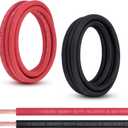 4 Gauge Battery Cable, 10FT Red + 10FT Black 4 AWG Pure Copper Wire Welding Cable, for Automotive, Battery, Solar and Generator, Standard USA OFC Wire (4AWG, 10 FT Black +10FT Red)