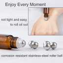 2 x 12 Pack 10ml Essential Oil Roller Bottles, with Stainless Steel Roller Balls, 10ml Amber Glass Roll on Bottles for Essential Oils, 1 Extra Roller Ball, 12 Labels, 1 Openers, 2 Droppers Included