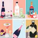 Paint by Numbers Adults Kits,6 Pack 812 inch Cocktail Adults Paint by Number Kits on Canvas No Frame Oil Small Peinture a Numero Easy for Beginners Wall Decor Gift