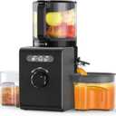 Cold Press Juicer Machines with 6.5" Large Feed Chute, Juicer for Whole Vegetables & Fruits, High Juice Yield (Black)