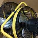 12" Battery Operated Fan, 15000mAh Rechargeable Floor Fan with Metal Blades, Outdoor Cordless Fan for Camping, Travel, Home, and Emergency Use, Long-Lasting Runtime (12 inch Yellow)