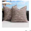 MIULEE Outdoor Pillow Covers Waterproof Natural Floral Print Pillowcases Pack of 2 Decorative Boho Accent Cushions for Summer Patio Funiture Garden Tent Porch Bench,Brown 20x20 Inch