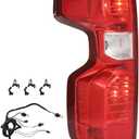DOTCOM Tail Light Assembly Left Side Fit Chevy Silverado 1500 2019-2023/Fit Silverado 2500HD 3500HD 2020-2023, 84554656 GM2800308 Rear Brake Lamp, Halogen Model Only Red Lens Luces Traseras