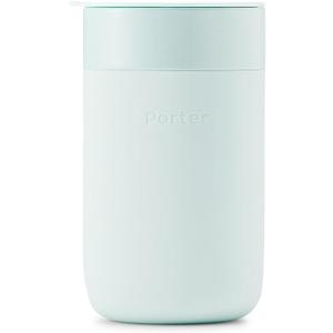 W&P Porter Ceramic Mug w/ Protective Silicone Sleeve, Mint 16 Ounces | On-the-Go | No Seal Tight | Reusable Cup for Coffee or Tea | Portable | Dishwasher Safe
