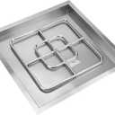 onlyfire Stainless Steel Square Fire Pit Flat Pan with Burner Ring Assembly, 24-Inch