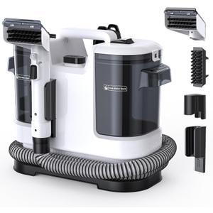 Upholstery Cleaner Machine 450W Motor - 13.5Kpa Suction Couch Cleaner Machine, Portable Handheld Carpet Cleaner with Self-Cleaning and for Pet Stain, Couch, Stair, Car Seat and Area Rug (Off-White)