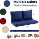 Outdoor Loveseat Cushion Set, 48" x 24" Loveseat Cushions for Outdoor Furniture, Waterproof & Fade-Resistant Patio Furniture Cushions, Deep Seat Cushion for Bench, Swing and Couch, Navy Blue