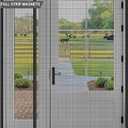 Magnetic Screen Door 72 x 80 in, Thicker 265g/ Mesh, Reversible Left Right Side Opening Wide Magnetic Screen Door, Upgraded-Model Full Strip Magnets for Sliding & French Doors (Black)
