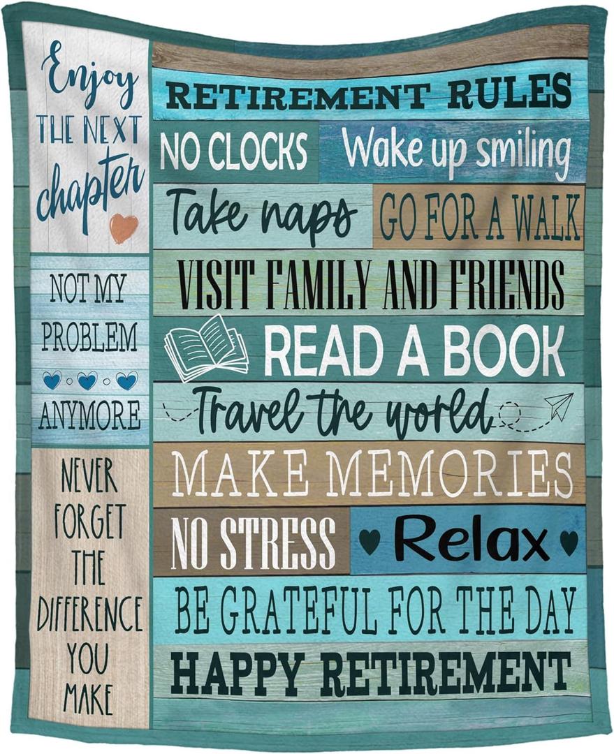 GEEMBI Retirement Gift for Woman - Not My Problem Anymore Soft Fleece Throw Blankets 50x60 in - Happy Retirement Gifts for Women Men, Be,st Goodbye Farewell Presents for Teacher Coworkers Friend