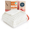 Bedsure GentleSoft White Throw Blanket for Couch - Soft Cozy Blankets for Women, Fluffy Fuzzy Fleece Throw for Girls, Birthday Gifts for Women Her, Room Home Boho Spring Decor, Off White, 50x60 Inches