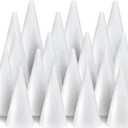 18 Pack Craft Foam Tree Cones, (4.6.8.10.13in) Styrofoam Cones for Craft, White Large Polystyrene Foam Cones for Craft Use for DIY Art Projects, Christmas Tree Holiday Decor and Holiday Gnomes