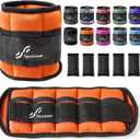 Sportneer Adjustable Ankle Weights 1 Pair 2 4 6 8 10 Lbs Leg Weight Straps for Women Men, Weighted Ankle Weights Set for Gym,Fitness, Workout,Walking, Jogging,1-5 lbs Each Ankle, 1 Pair 2-10 lbs (Orange)