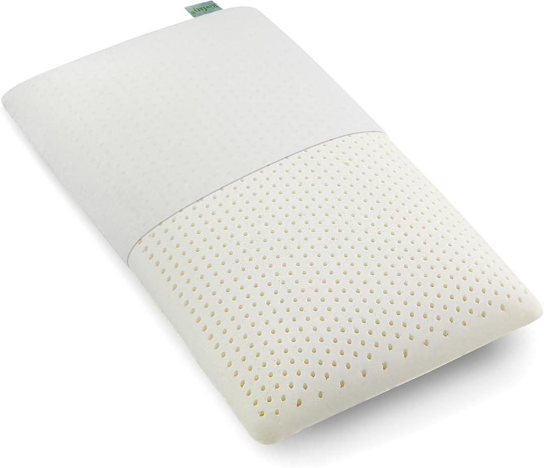 100% Natural Latex Pillow, Luxury Standard Strong Support Sleeping Bed Pillow for Side, Back, and Stomach Sleepers, Firm Latex Foam Pillow, Removable Breathable Cotton Cover (Queen (Medium))