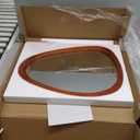 COOL2DAY Irregular Asymmetrical Wood Wall Frame Mirror, Abstract Decorative Odd Shaped Mirror for Living Room, Bedroom, Entryway, Bathroom Home Decor (18" x 22") (Brown)