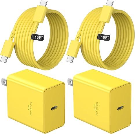 Charge Type C, 10 ft Yellow, 2 pack