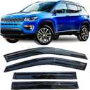 Window Visors Rain Guards for Jeep Compass 2017-2025 Tape on Window Wind Deflectors Vent Visor Sun Shades
