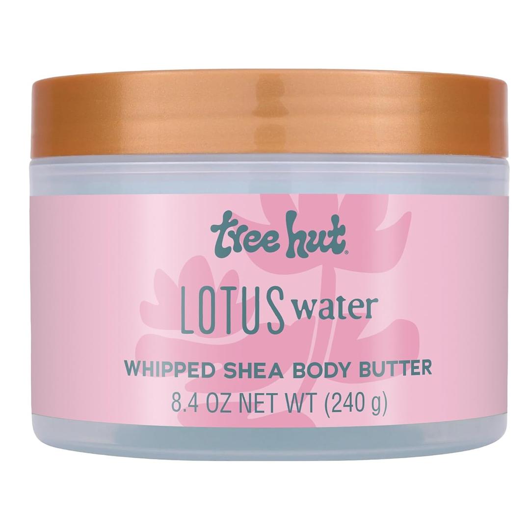 Tree Hut Lotus Water Whipped Shea Body Butter, Long-lasting Hydration Leaves Skin Feeling Soft & Moisturized, Lightweight, Nourishing Essential Body Care, 8.4 fl oz