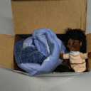 Skylety 7 Pcs African Family Finger Puppets with House Set for Toddlers Christmas Mini Soft Plush Finger Puppet Toys for Kids Boys Girls Story Playtime Role Playing Preschool Learning Birthday Gift