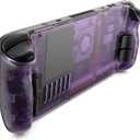 JSAUX Transparent Back Plate for Steam Deck, DIY Clear Edition Replacement Shell Case Compatible with Steam Deck, Buttons with Three Different Heights and Feel - PC0106 [Purple]