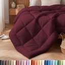 Cal King Size, Burgundy Alternative Down Comforter - Warm, Lightweight & Breathable Hotel Quality Bedding for Men, Women, Kids & Teens - All Season Oversized Cooling Microfiber Duvet Insert Comforter, California King