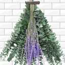 230 Pcs Dried Eucalyptus Stems with Lavender Flowers Bundle for Shower 17'' Natural Real Hanging Live Eucalyptus Leaves Branches for Wedding Decor Fresh Farmhouse Bathroom Table Vase Decor