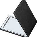 Compact Vanity Mirror for Men, Black, Travel Makeup Mirror for Handbag Pocket Wallet, Portable Double-Sided Magnifying Cosmetic Mirror for Daily, Work, Business